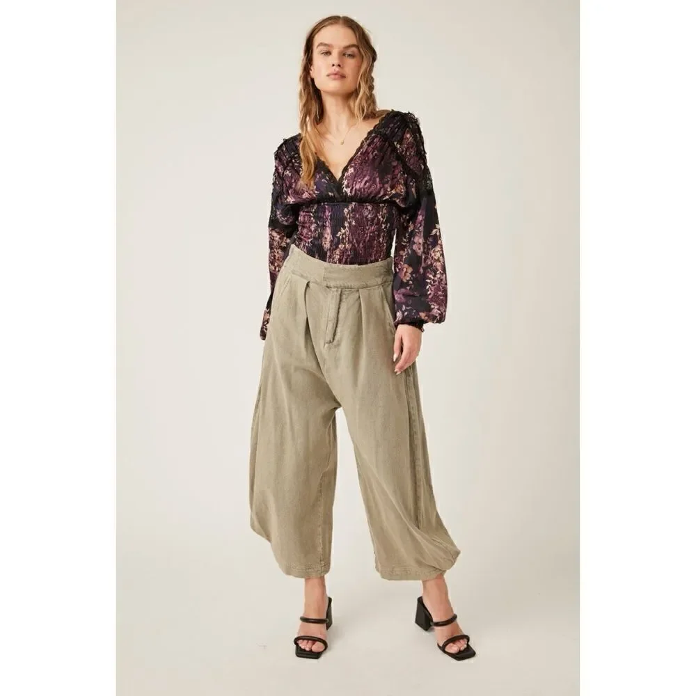 NWT Free People Worth the Wait Bodysuit in Black Combo, Size Small